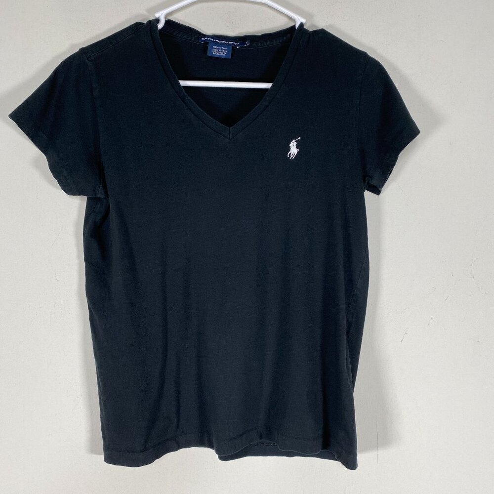 Ralph Lauren Sport Shortsleeve Polo Shirt Top Kid's Small Black 100% Cotton